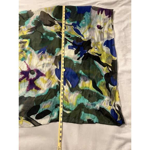 Yala | Vtg 100% Silk Scarf | Abstract Floral | Approx 29 X 64 - Picture 5 of 5